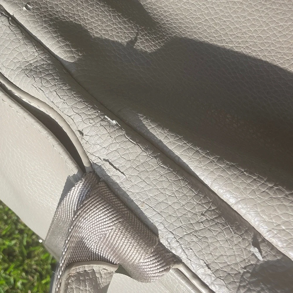 Fawn Design Original Diaper Bag Gray Vegan Leather Backpack Gold Hardware